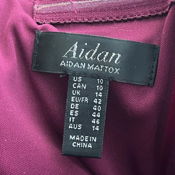 Aidan Mattox Velvet Sz 10 Cocktail Evening One-Shoulder Party Ruffle Dress - Picture 10 of 11